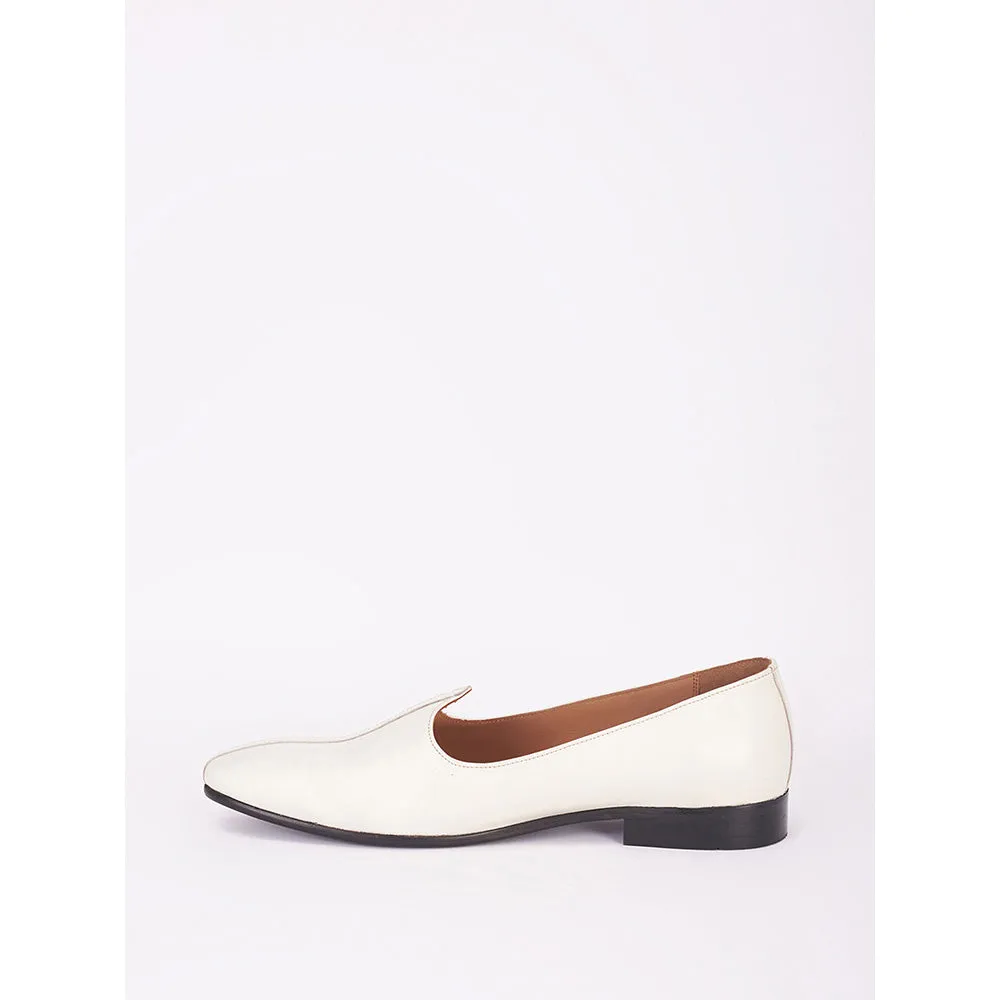 Bubber Couture Off-White Classic Italian Leather Mojaris