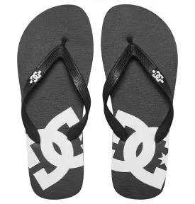 DC Men's Spray Flip Flops Black/Black/White ADYL100080-BLW