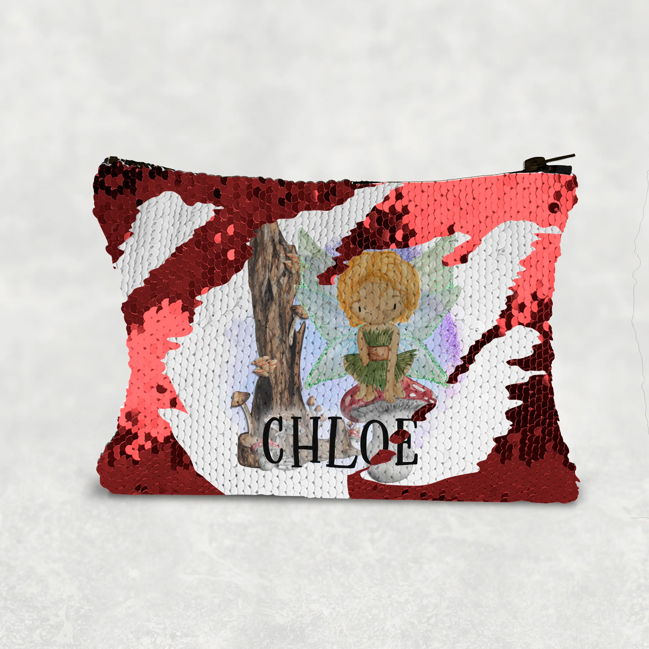 Fairy Toadstool Sequin Personalised Bag