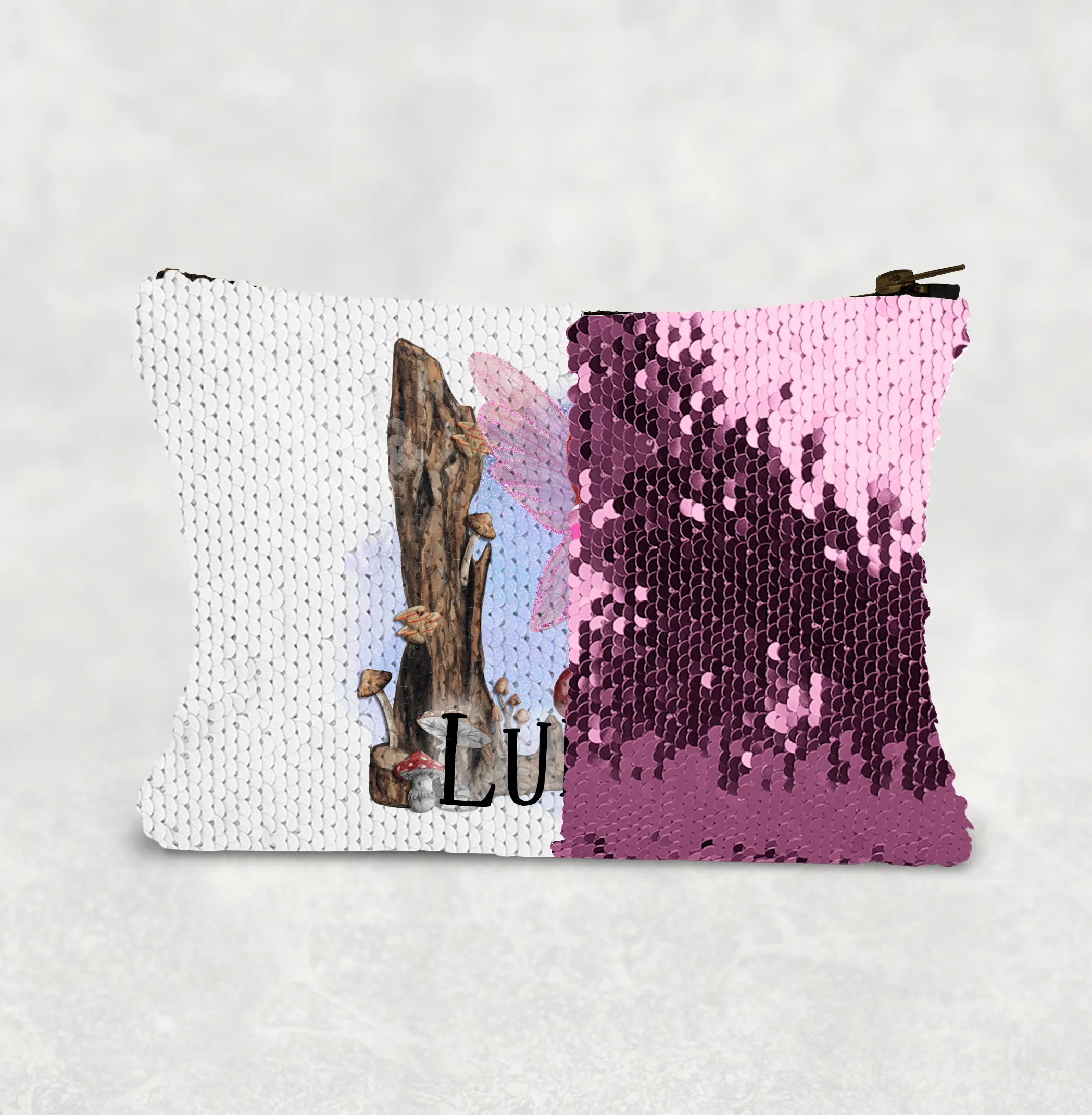 Fairy Toadstool Sequin Personalised Bag