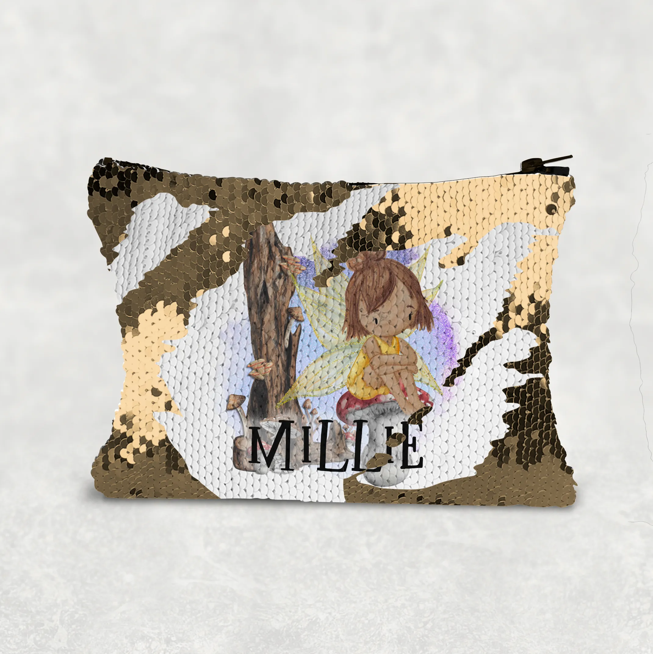 Fairy Toadstool Sequin Personalised Bag