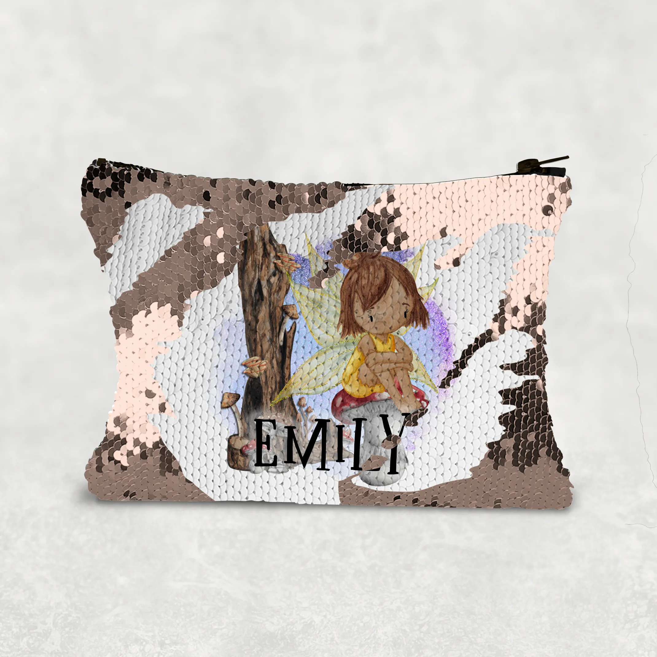 Fairy Toadstool Sequin Personalised Bag