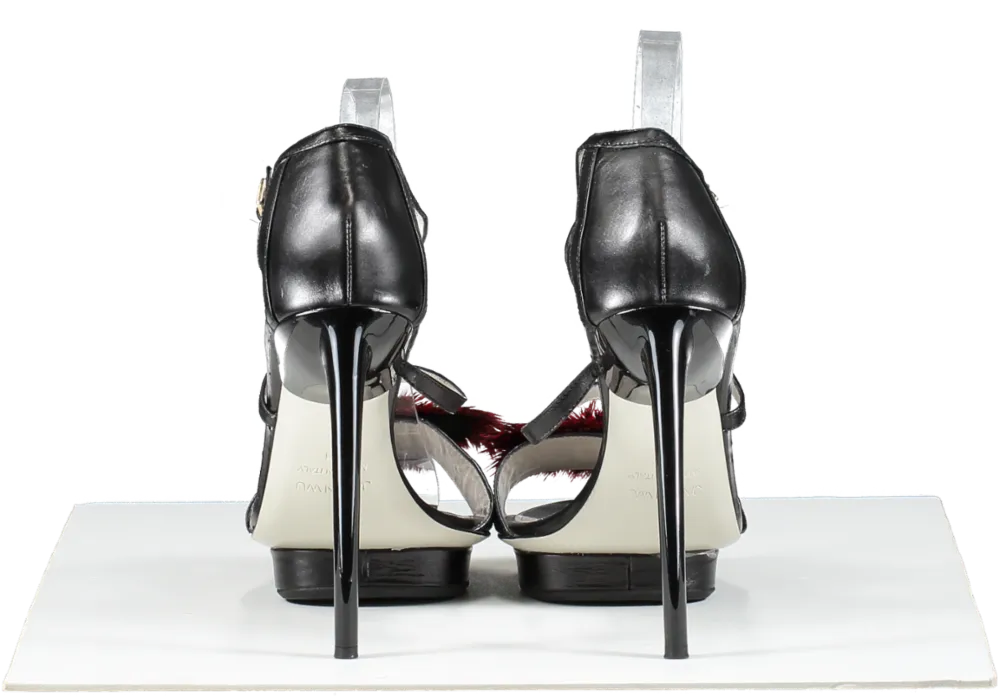 Jason Wu Black Esme Feather Sandal UK 8 EU 41 👠