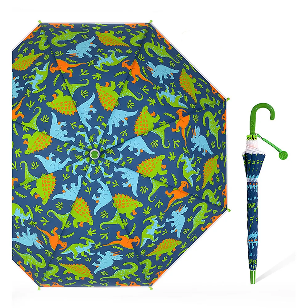 Little Surprise Box Dinosaur Kingdom  Blue & Green Umbrella for Kids