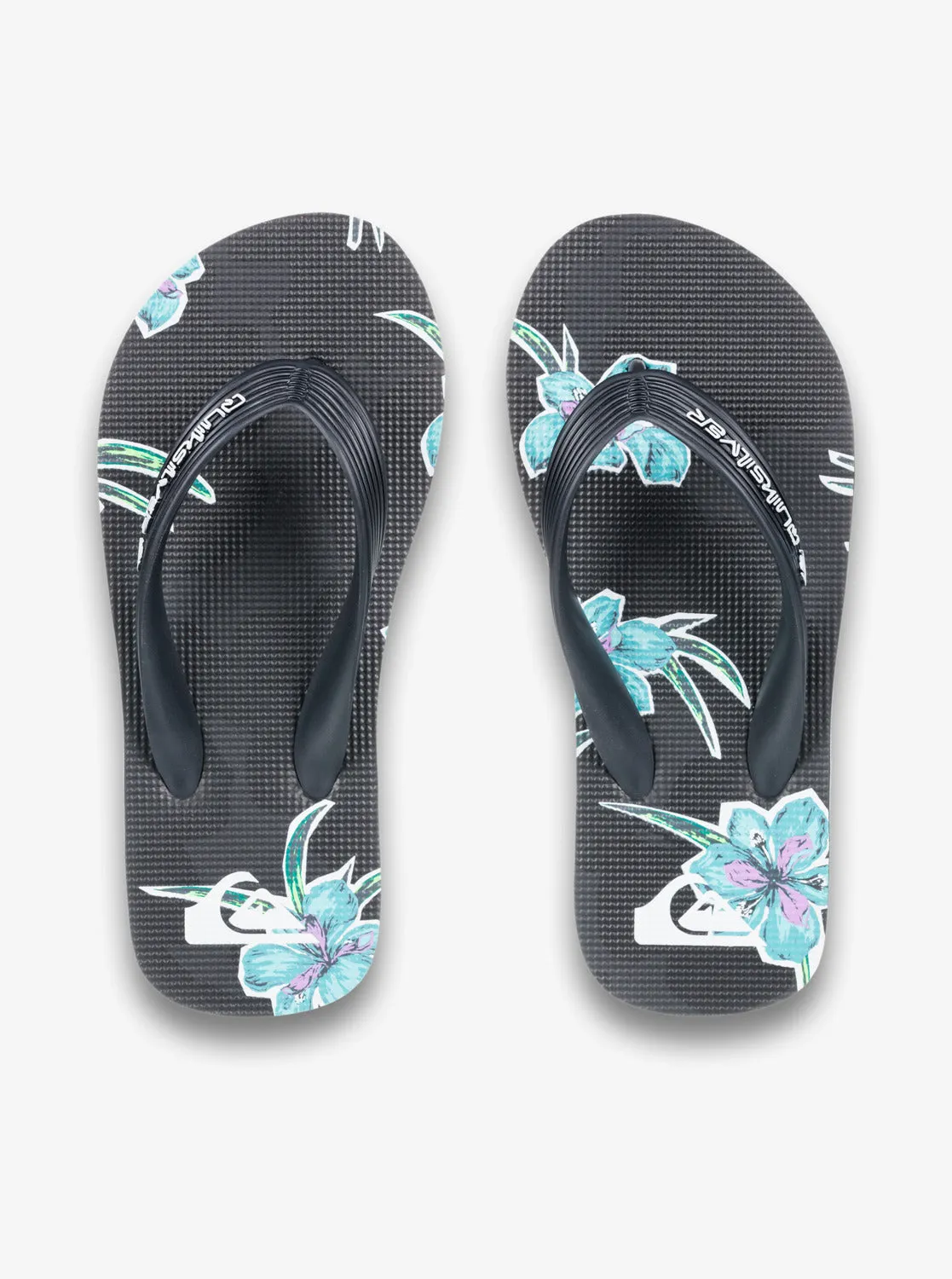 Quiksilver Kids' Molokai Art 25 Flip Flops Black Backyards AQBL100624-KVJ7