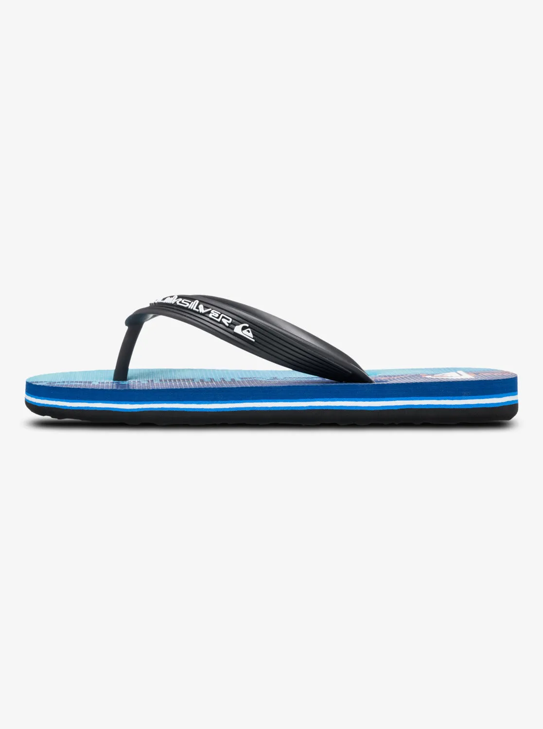 Quiksilver Kids' Molokai Art 25 Flip Flops Nebulas Blue Wordblock AQBL100624-BQV8