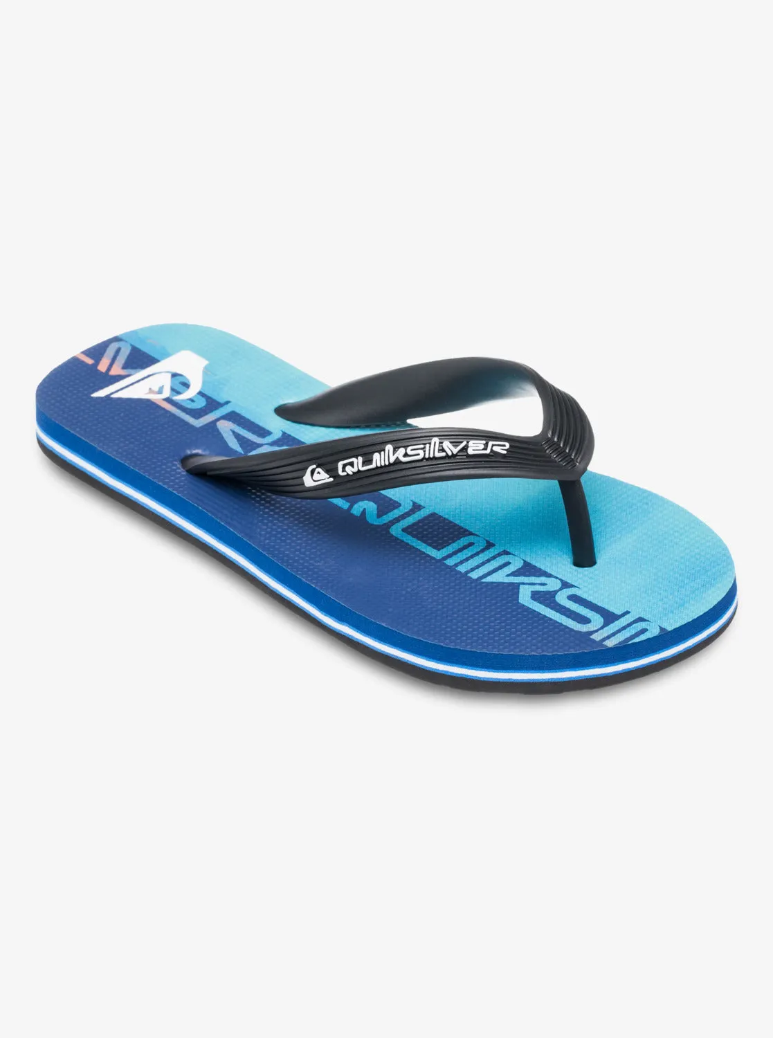 Quiksilver Kids' Molokai Art 25 Flip Flops Nebulas Blue Wordblock AQBL100624-BQV8