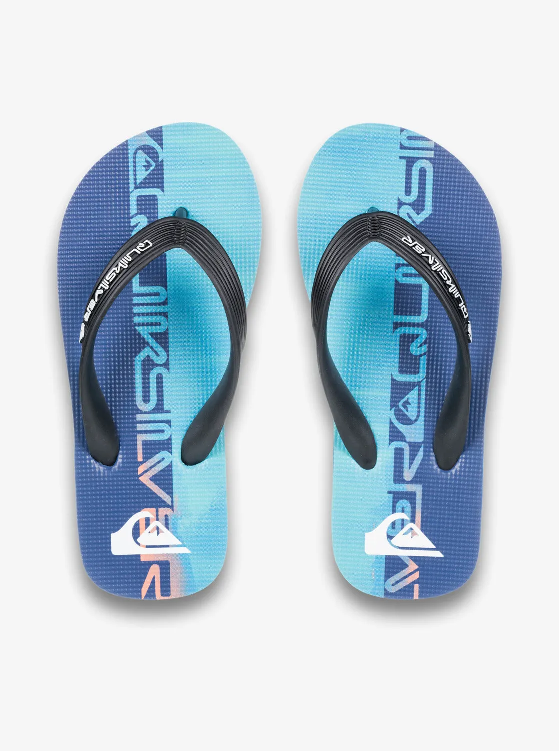 Quiksilver Kids' Molokai Art 25 Flip Flops Nebulas Blue Wordblock AQBL100624-BQV8