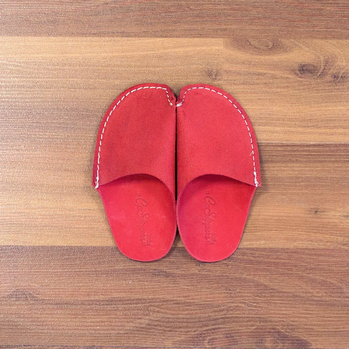 Red CP Slippers Kids Minimalist